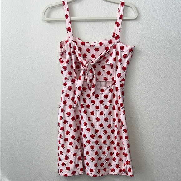 Floral Pink and Red mini Dress size medium - Picture 2 of 2